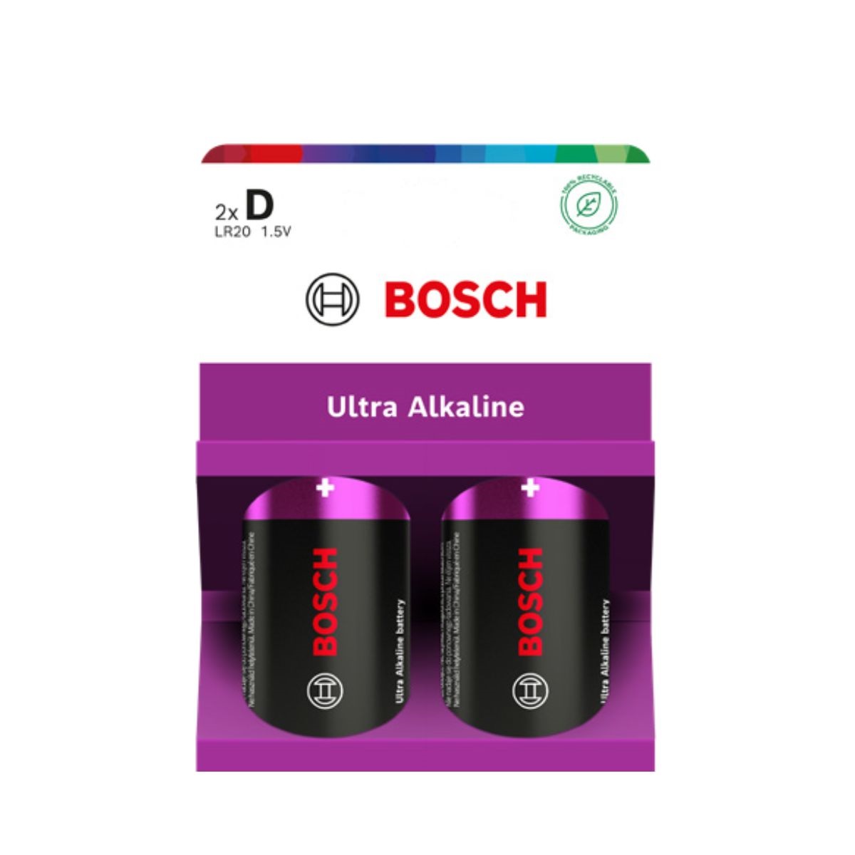 BOSCH Ultra Alkaline LR20UA2B-00 Baterie D LR20, 2 ks