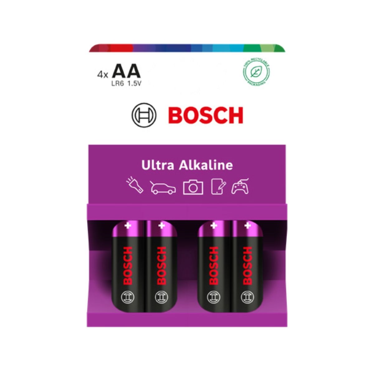 BOSCH Ultra Alkaline LR6UA4B-00 Baterie AA, 4 ks