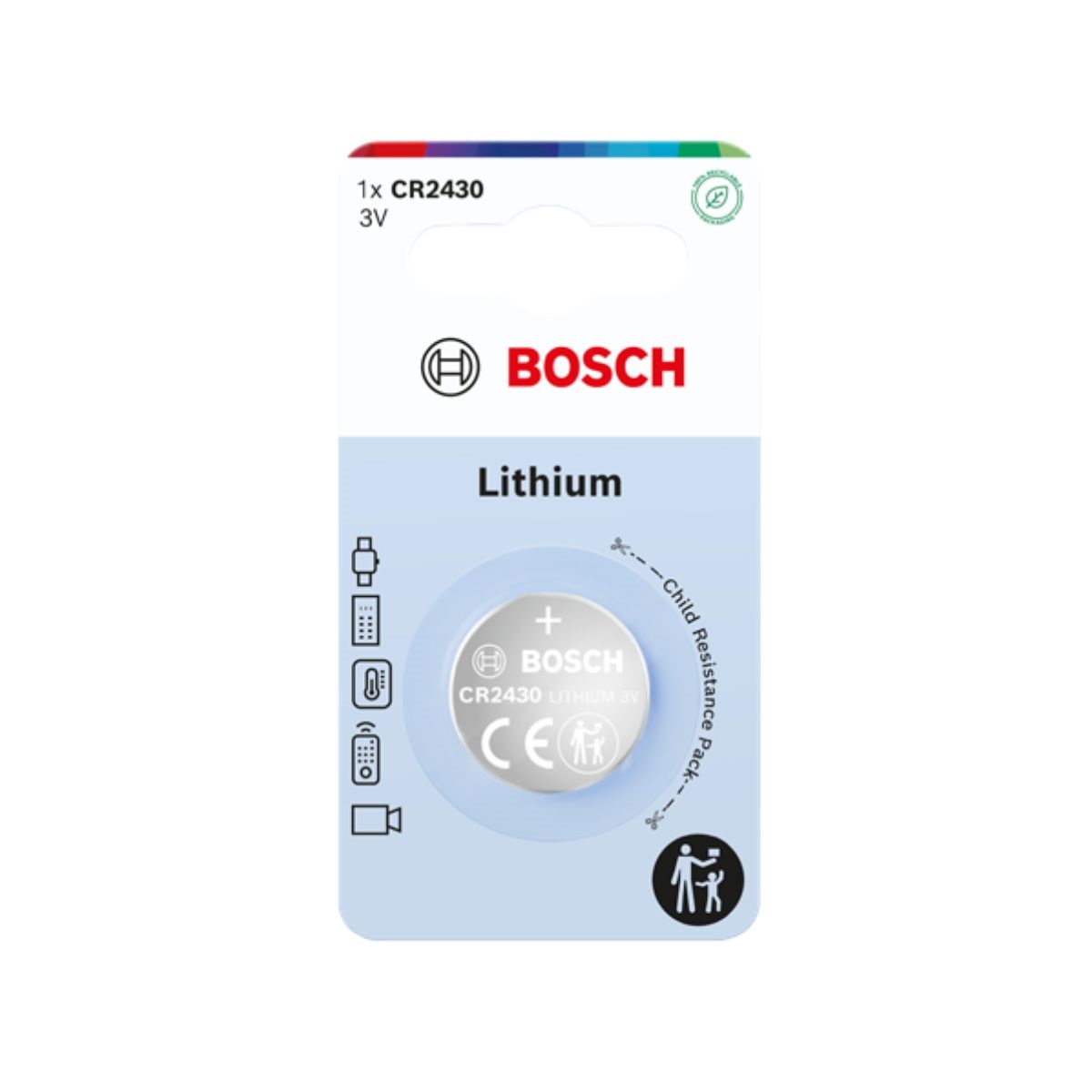 BOSCH Lithium CR2430B1-00 Baterie CR2430, 1 ks