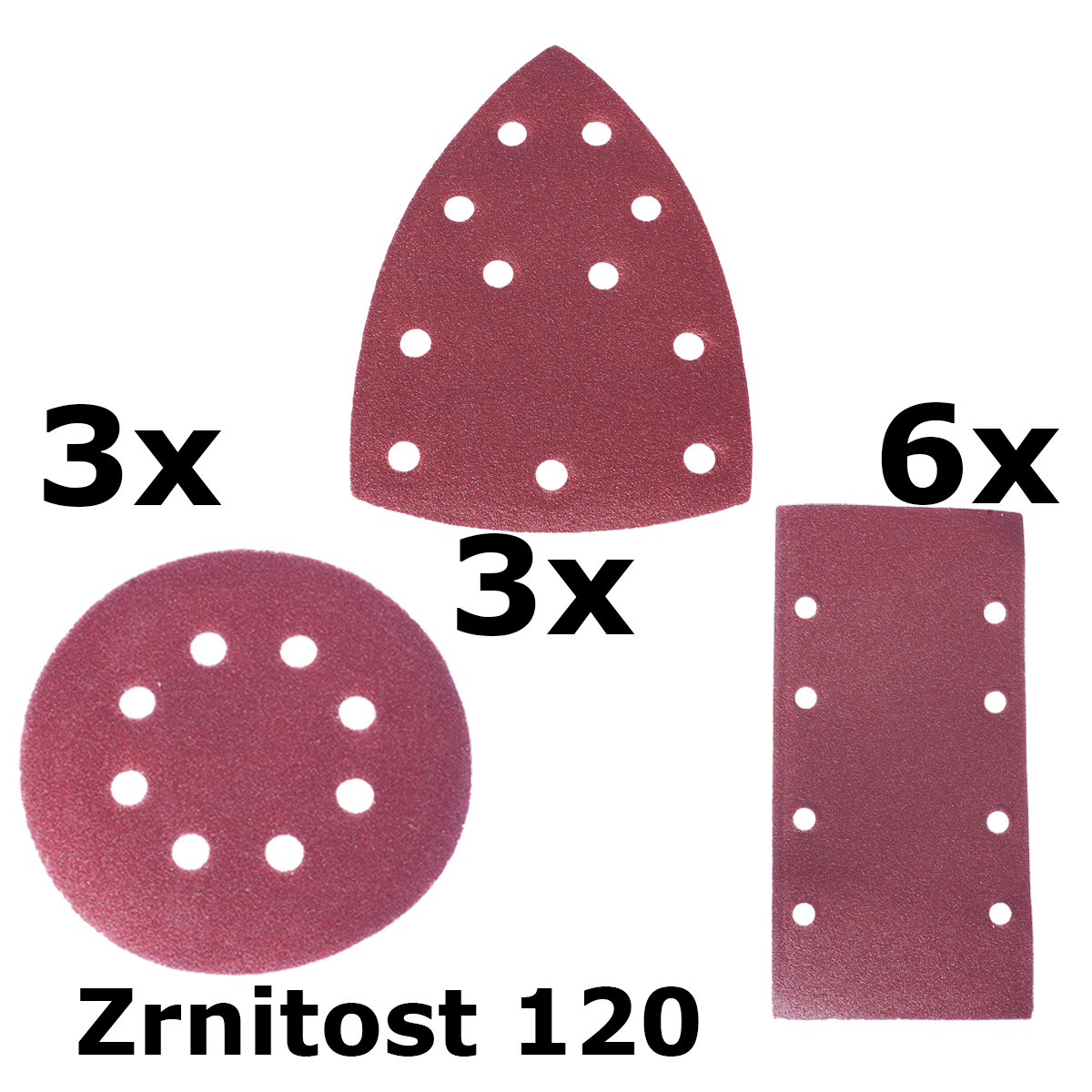 Brusný papír P120 - sada 12ks pro AE3VK20DN ASIST AE3A043