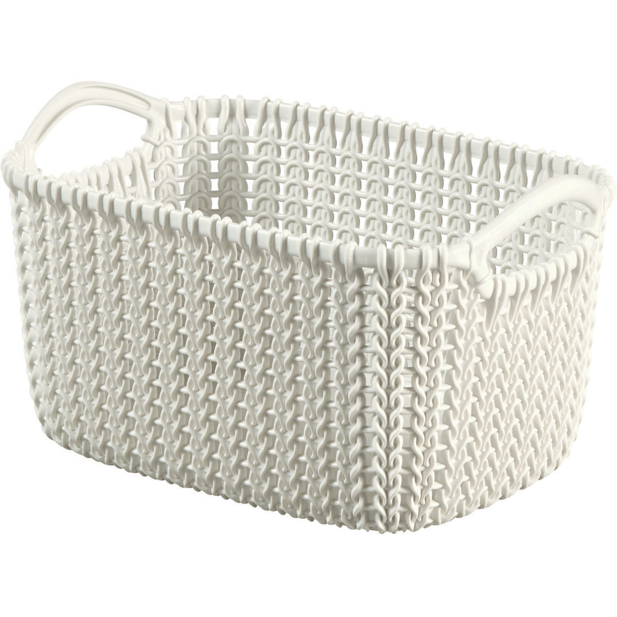 Curver KNIT 226394 Úložný koš 3 L, bílý, hranatý