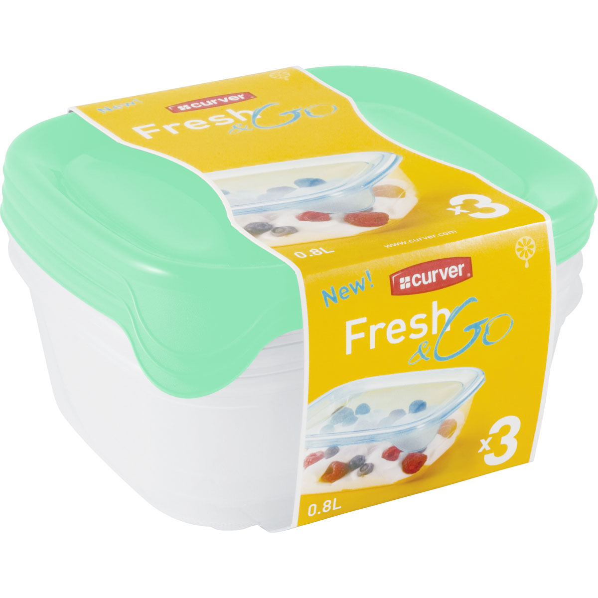 Curver Set FRESHandGO 3x0,8l dózy mint