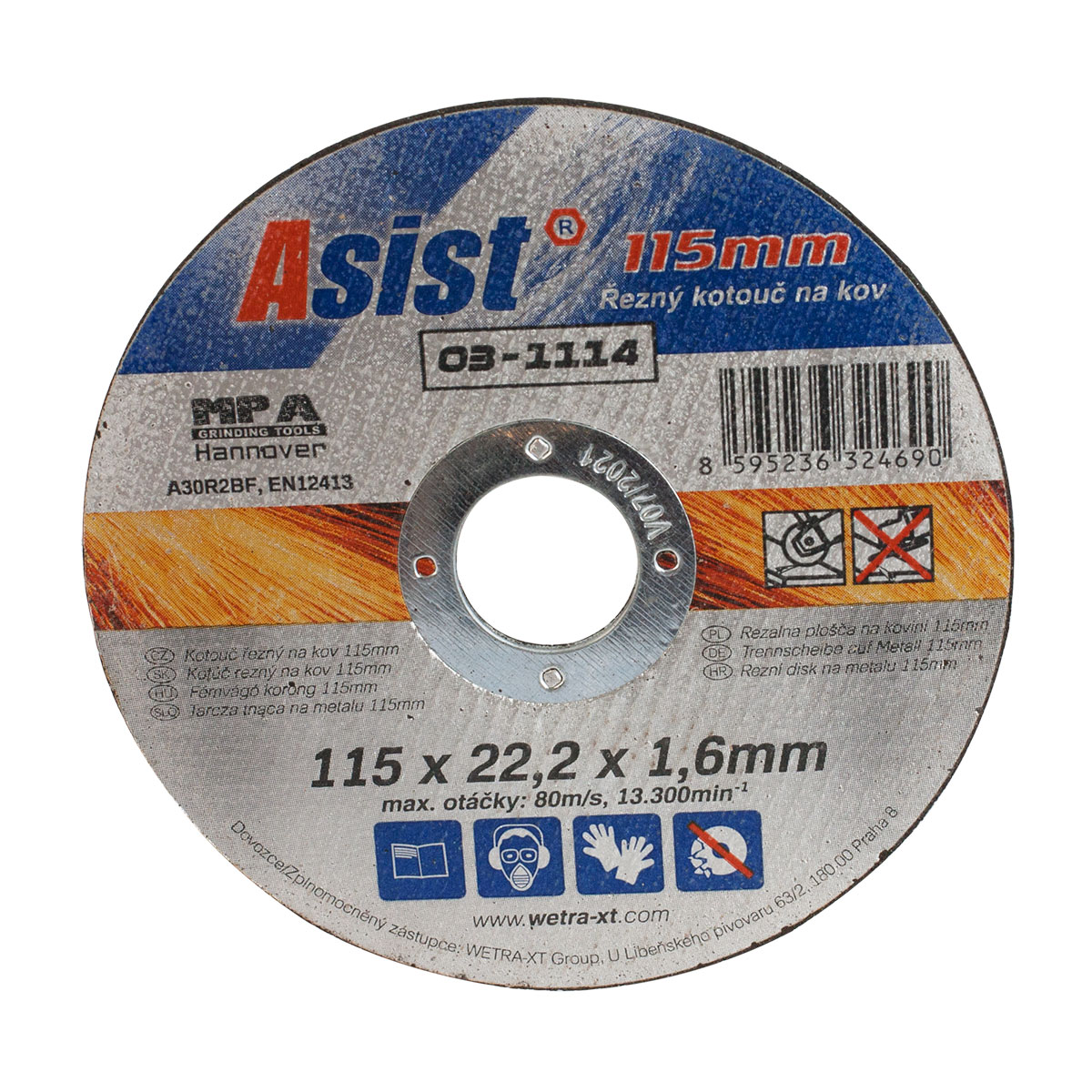 Kotouč řezný na kov 115x22,23x1,6mm ASIST 03-1116