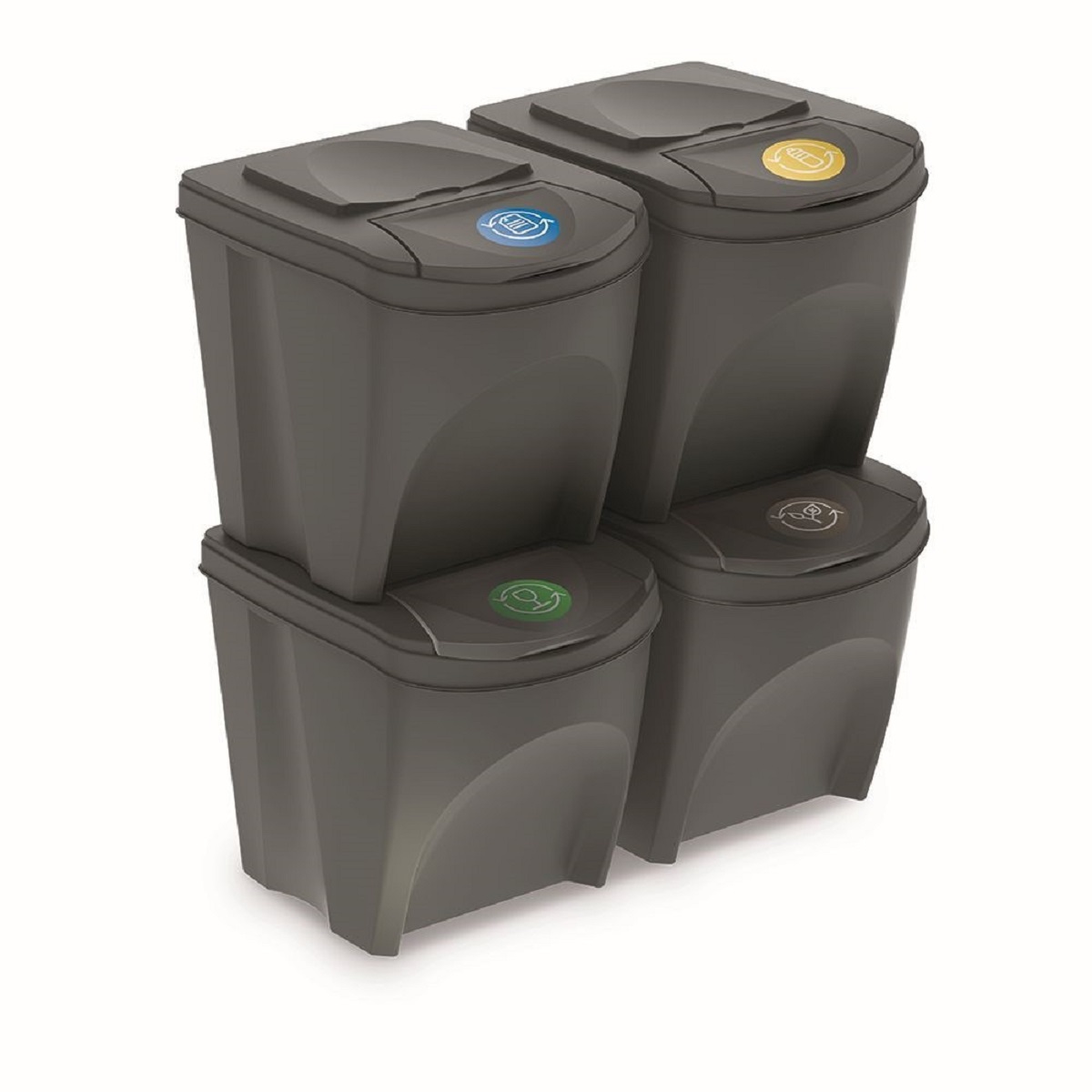 PROSPERPLAST Sada odpadkových košů SORTIBOX, 4x25l