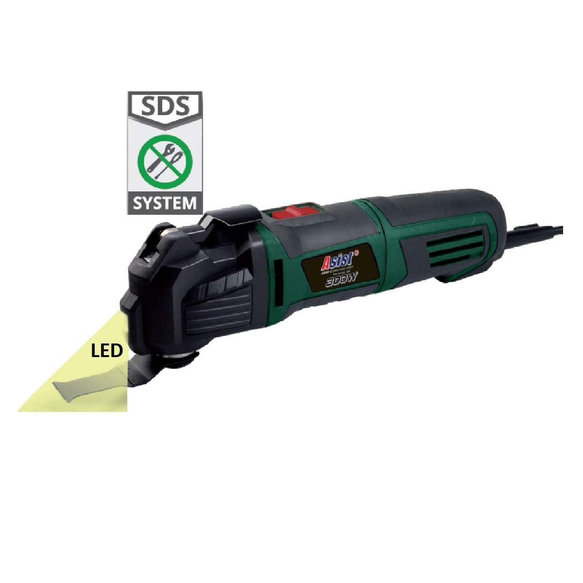 Asist AE3M30SDS-BMC Oscilační bruska 300 W, 11 ks příslušenství