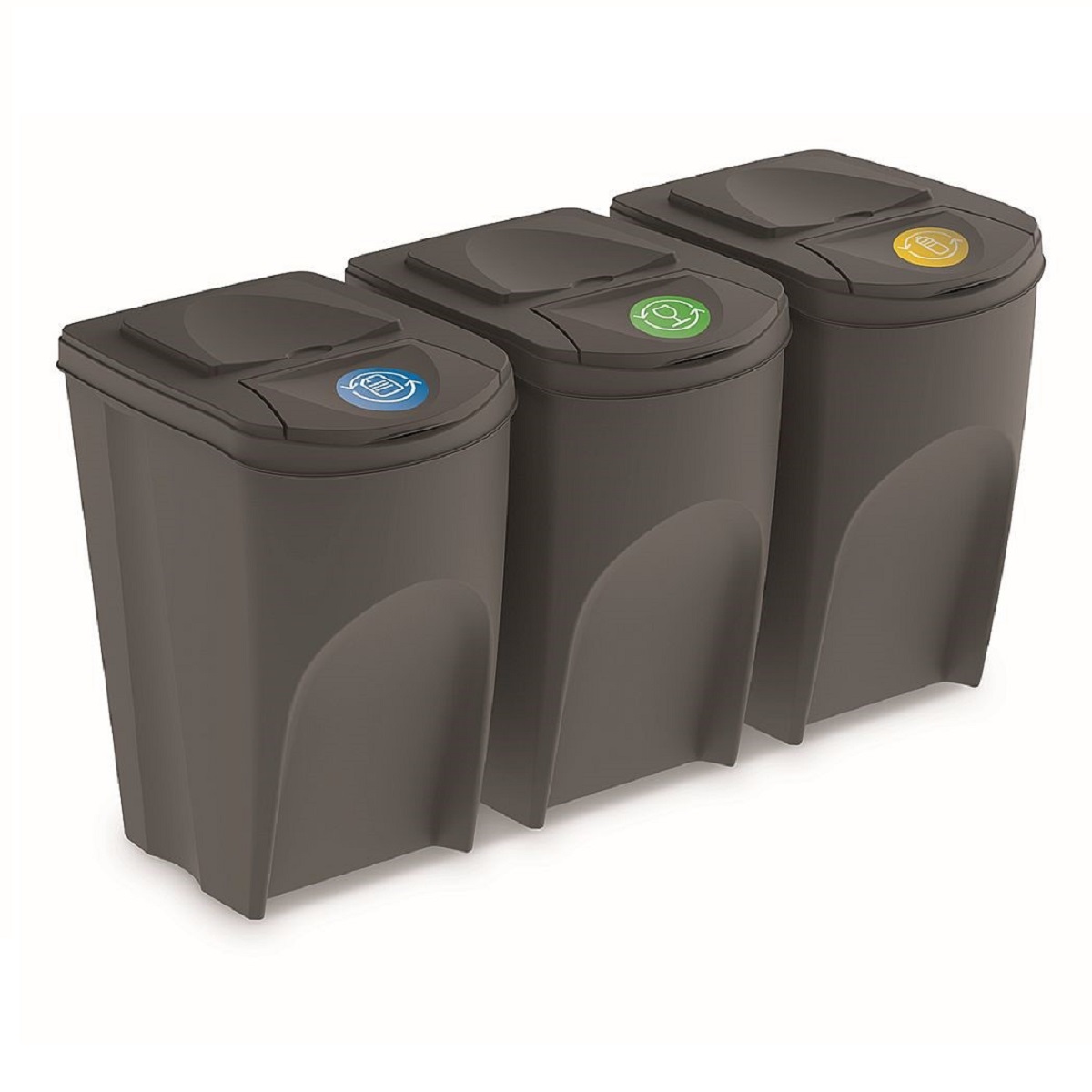PROSPERPLAST Sada odpadkových košů SORTIBOX, 3x35l
