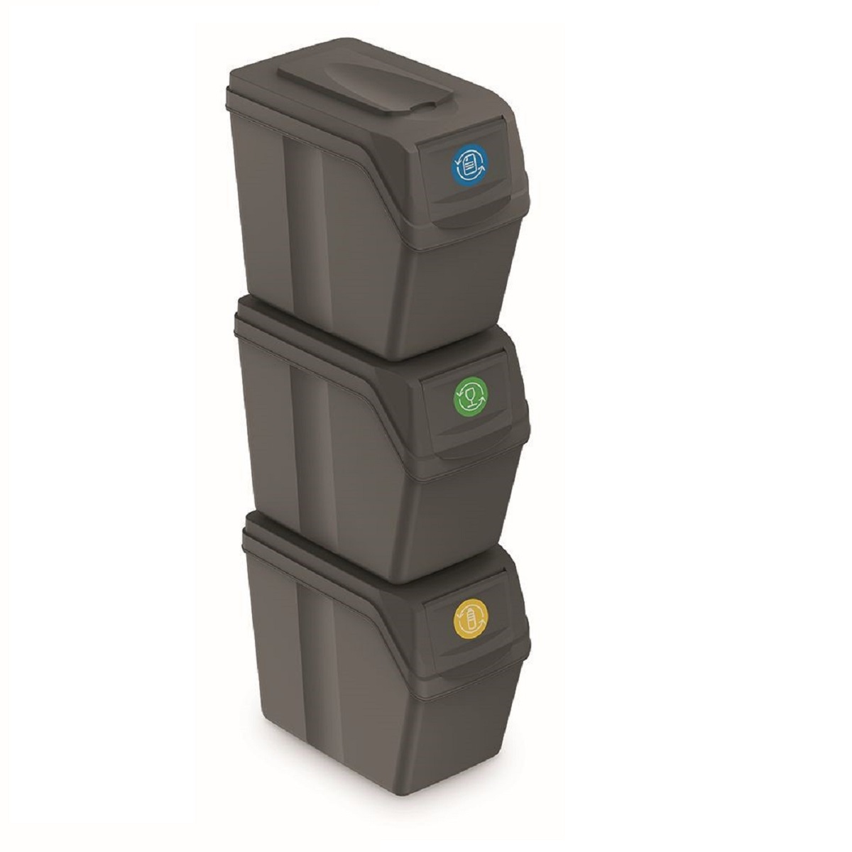 PROSPERPLAST Sada odpadkových košů SORTIBOX, 3x20l