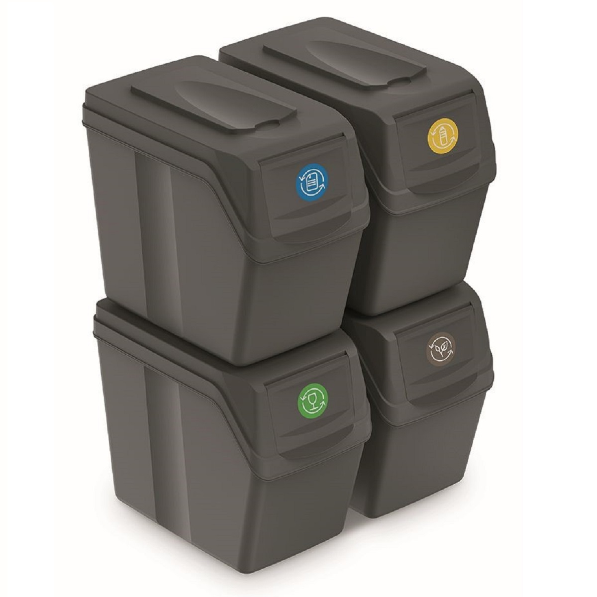 PROSPERPLAST Sada odpadkových košů SORTIBOX, 4x20l