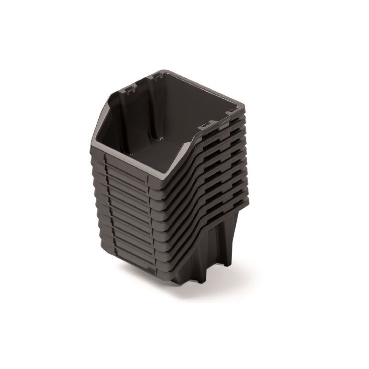 PROSPERPLAST Set úložných boxů 10ks BINEER SHORT 118x98x70 mm černý