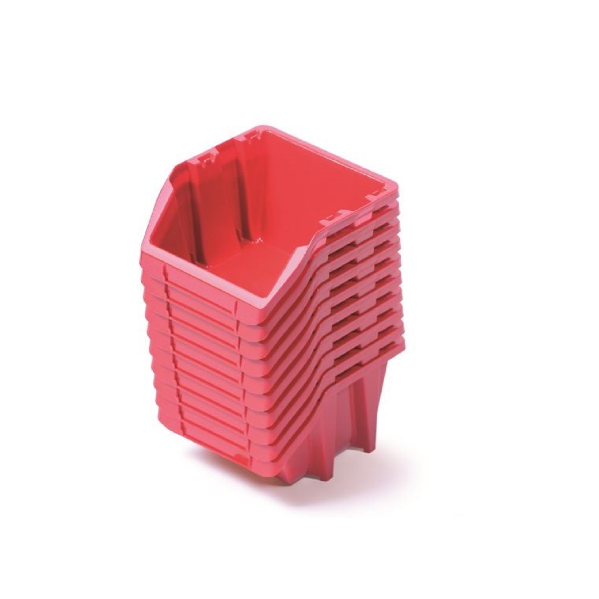 PROSPERPLAST Set úložných boxů 10ks BINEER SHORT 118x98x70 mm červený