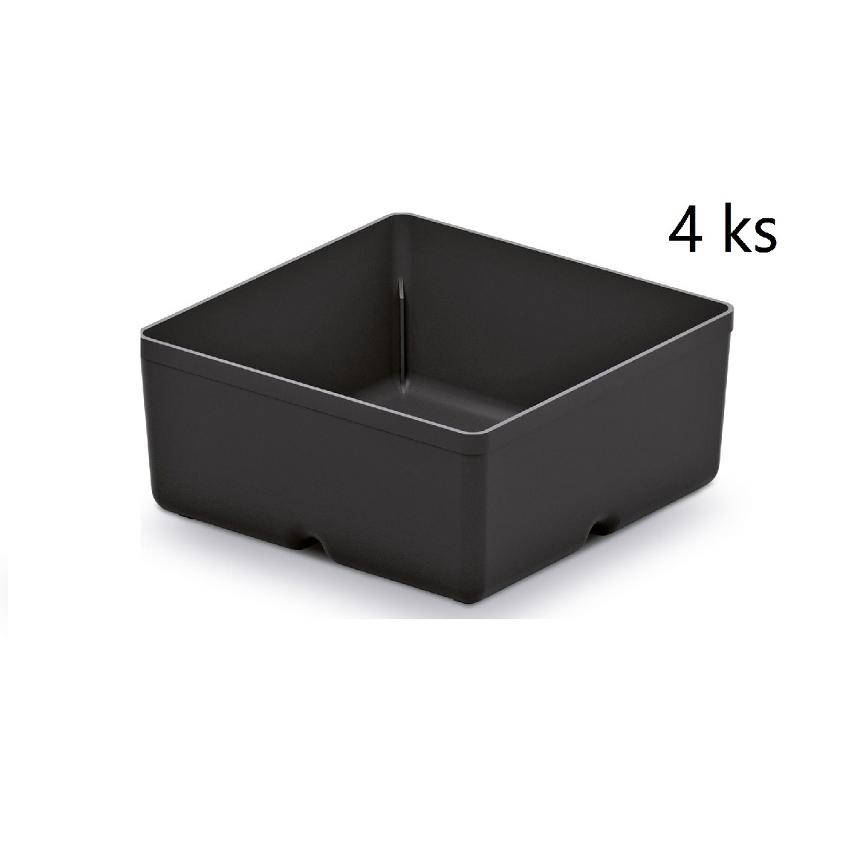 Kistenberg Sada 4 plastových boxů 110x110x55 mm UNITE BOX, černé