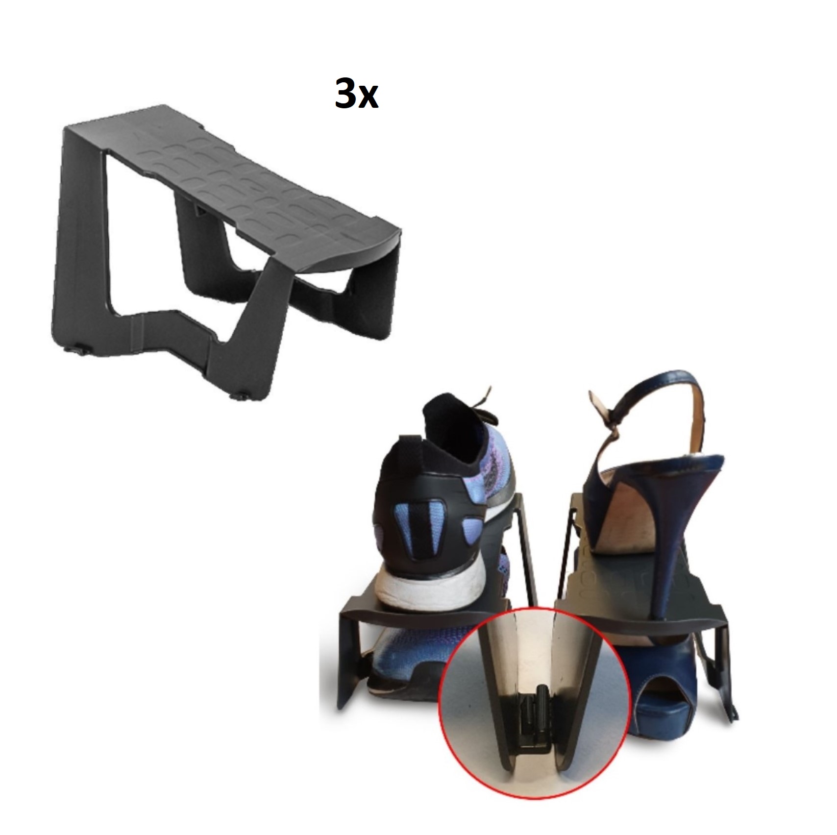 ARTPLAST Flip Flap U22AN-KIT Organizér na boty antracit, 3 ks