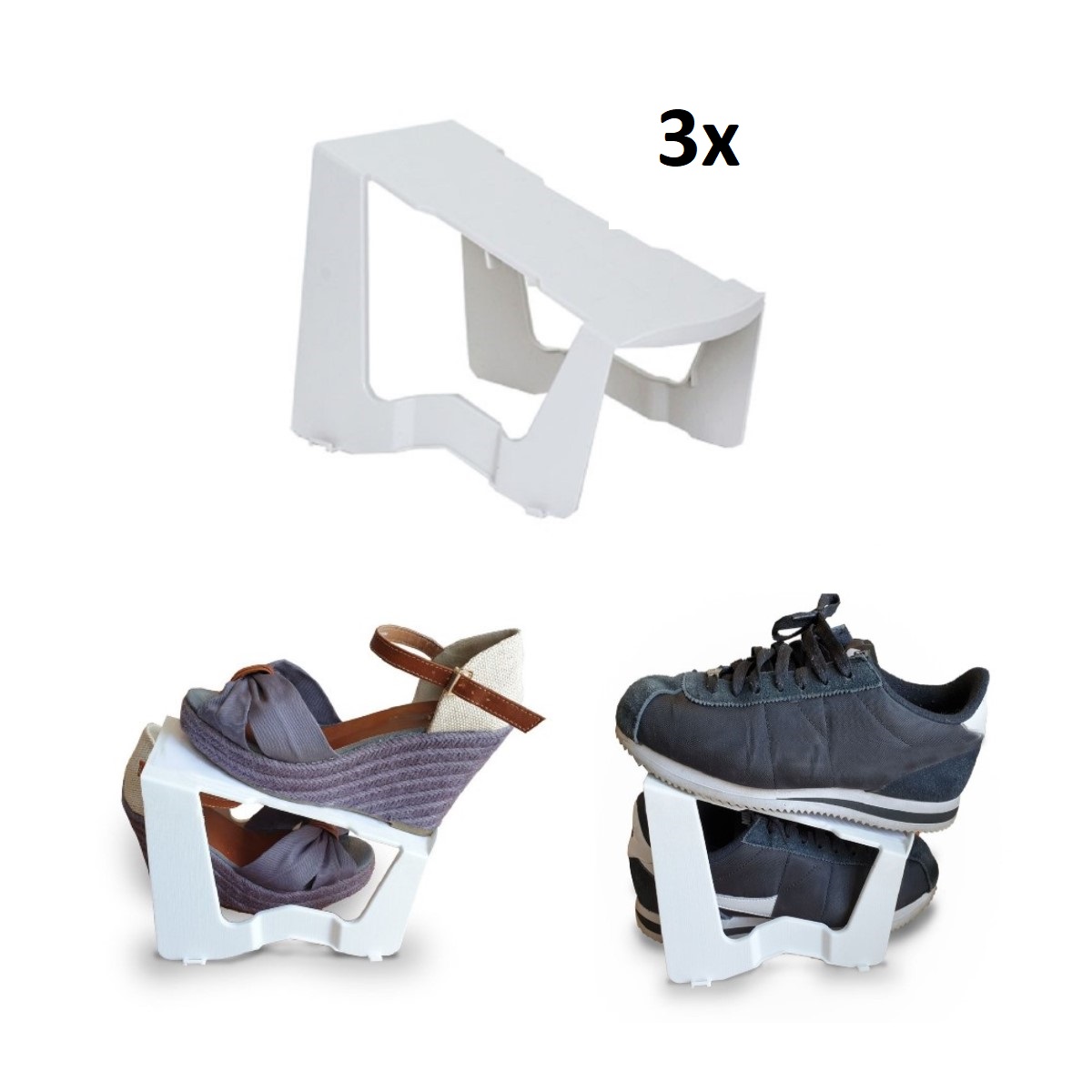 ARTPLAST Flip Flap U22W-KIT Organizér na boty bílý, 3 ks