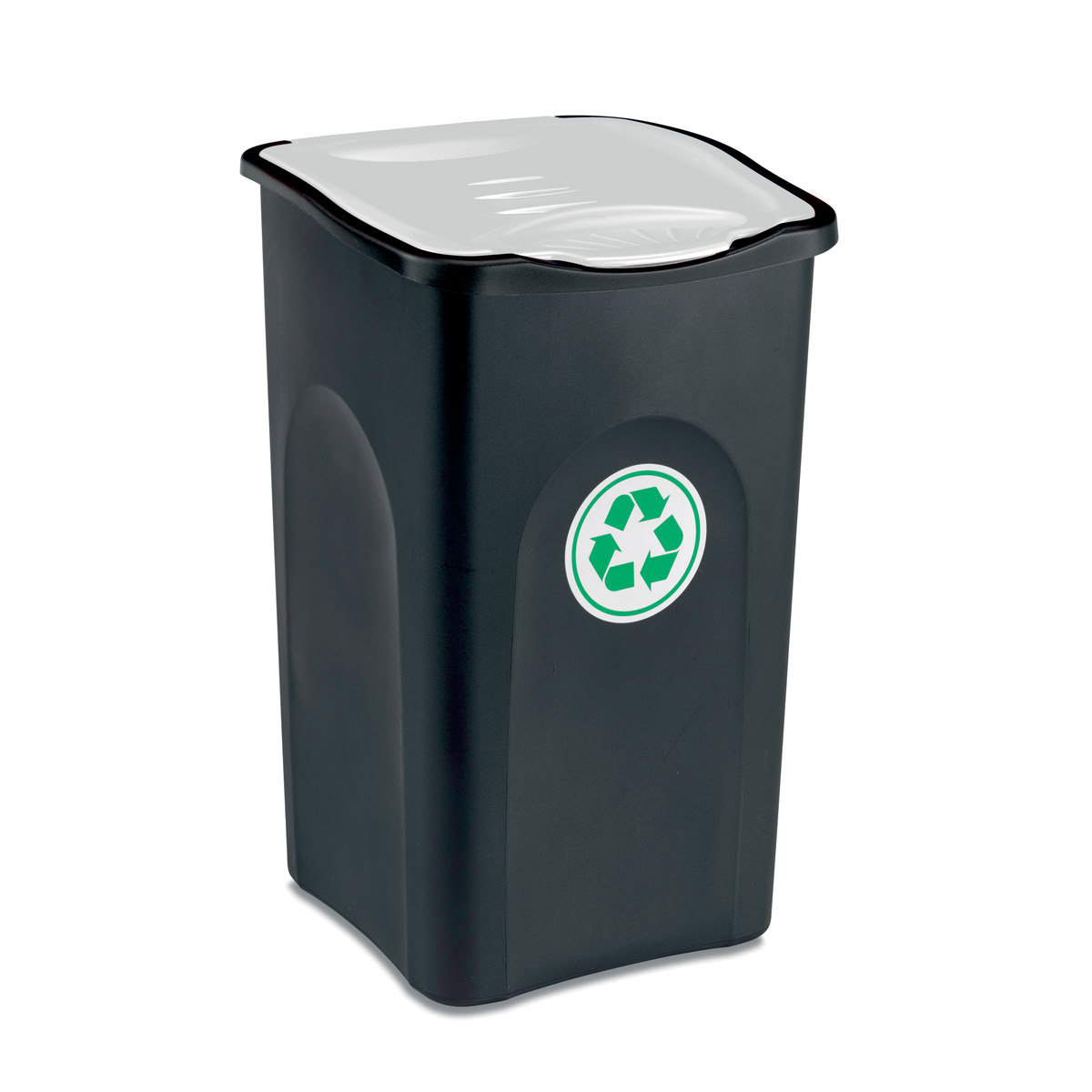 STEFANPLAST Odpadkový koš na tříděný odpad ECOGREEN 50 l, černý/bílé víko