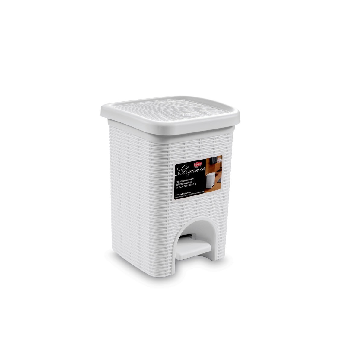 STEFANPLAST Odpadkový koš do koupelny Elegance 6l, bílý