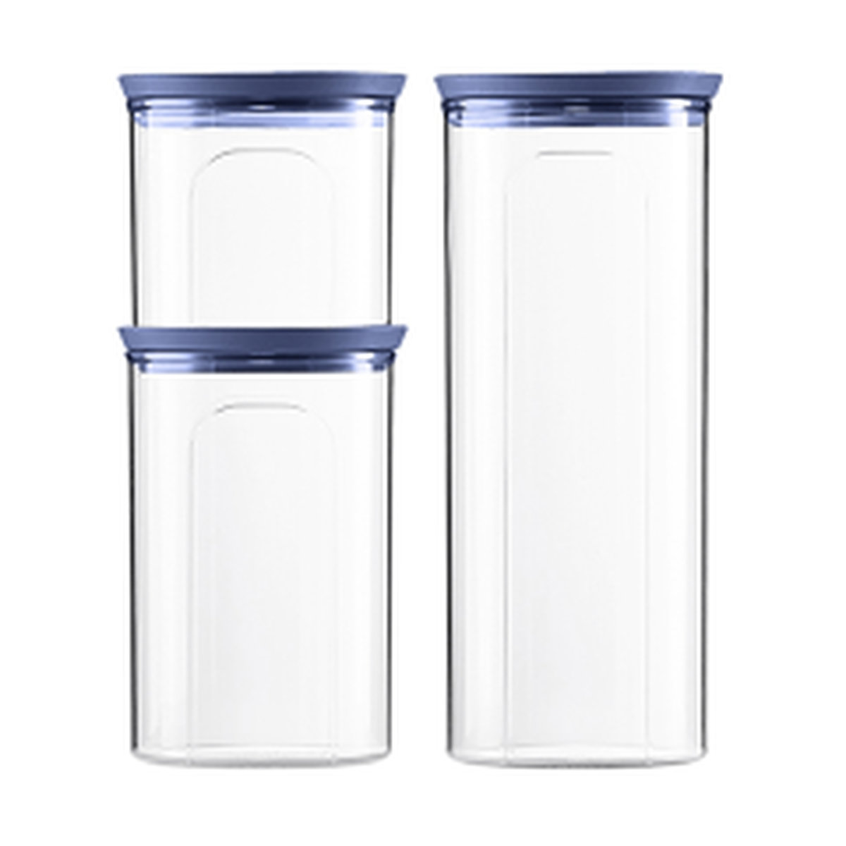 STEFANPLAST Sada 3 kulatých dóz Tosca, transparetní/modré
