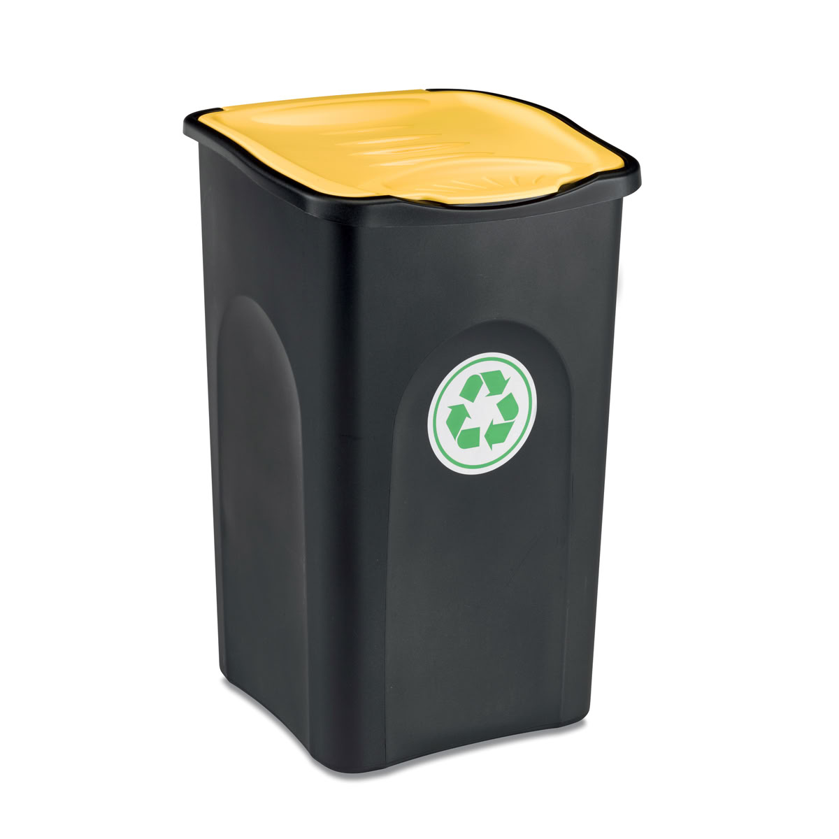 STEFANPLAST Odpadkový koš na tříděný odpad ECOGREEN 50 l, černý/žluté víko