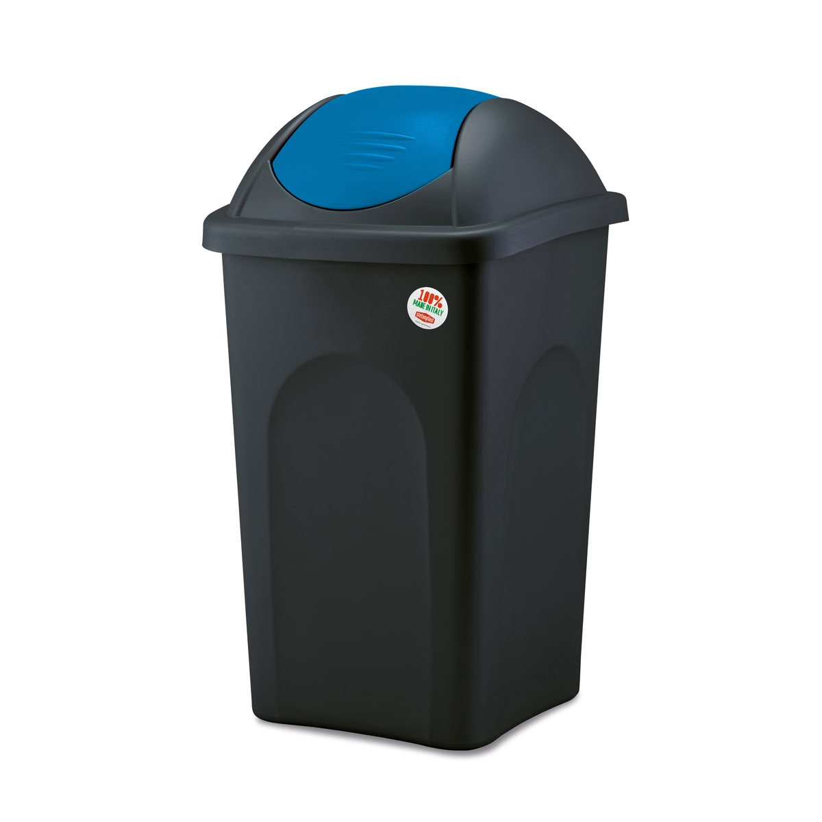 STEFANPLAST Odpadkový koš Multipat 60 l, černý, modré víko