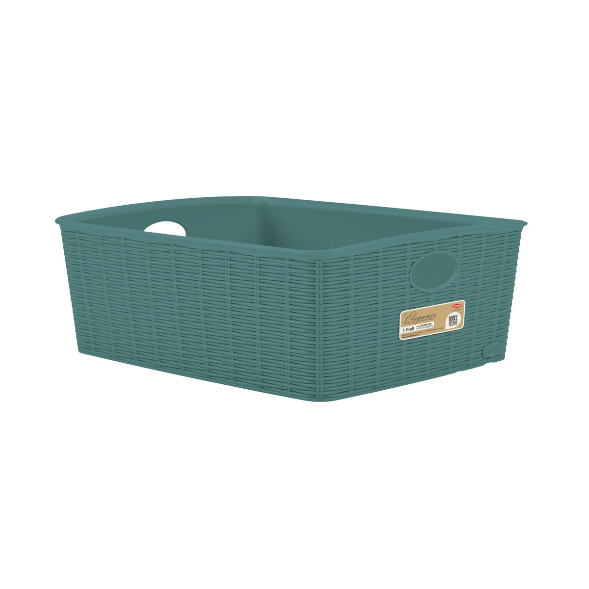 STEFANPLAST Košík Elegance L, 36x29x13cm, vysoký, zelenošedý