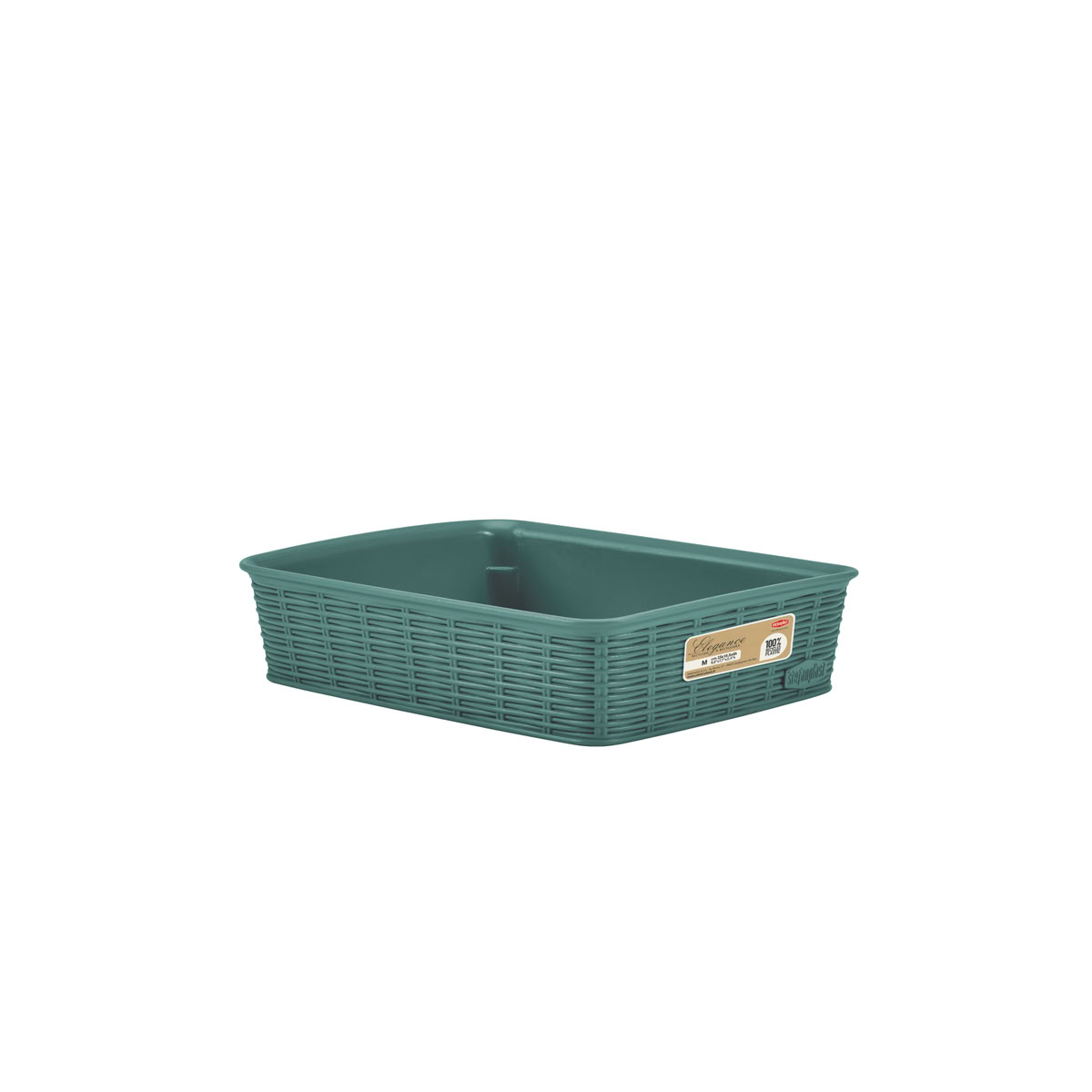STEFANPLAST Košík Elegance M, 25x19,5x6cm, zelenošedý