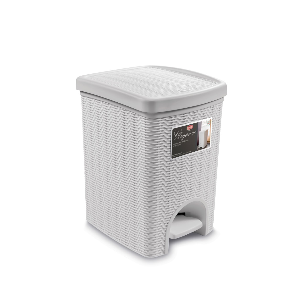 STEFANPLAST Odpadkový koš 20 l, 31x27,5x39cm, bílý