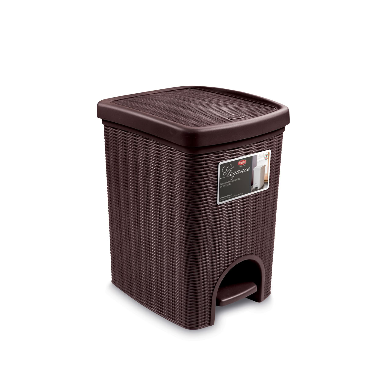 STEFANPLAST Odpadkový koš 20 l, 31x27,5x39cm, hnědý