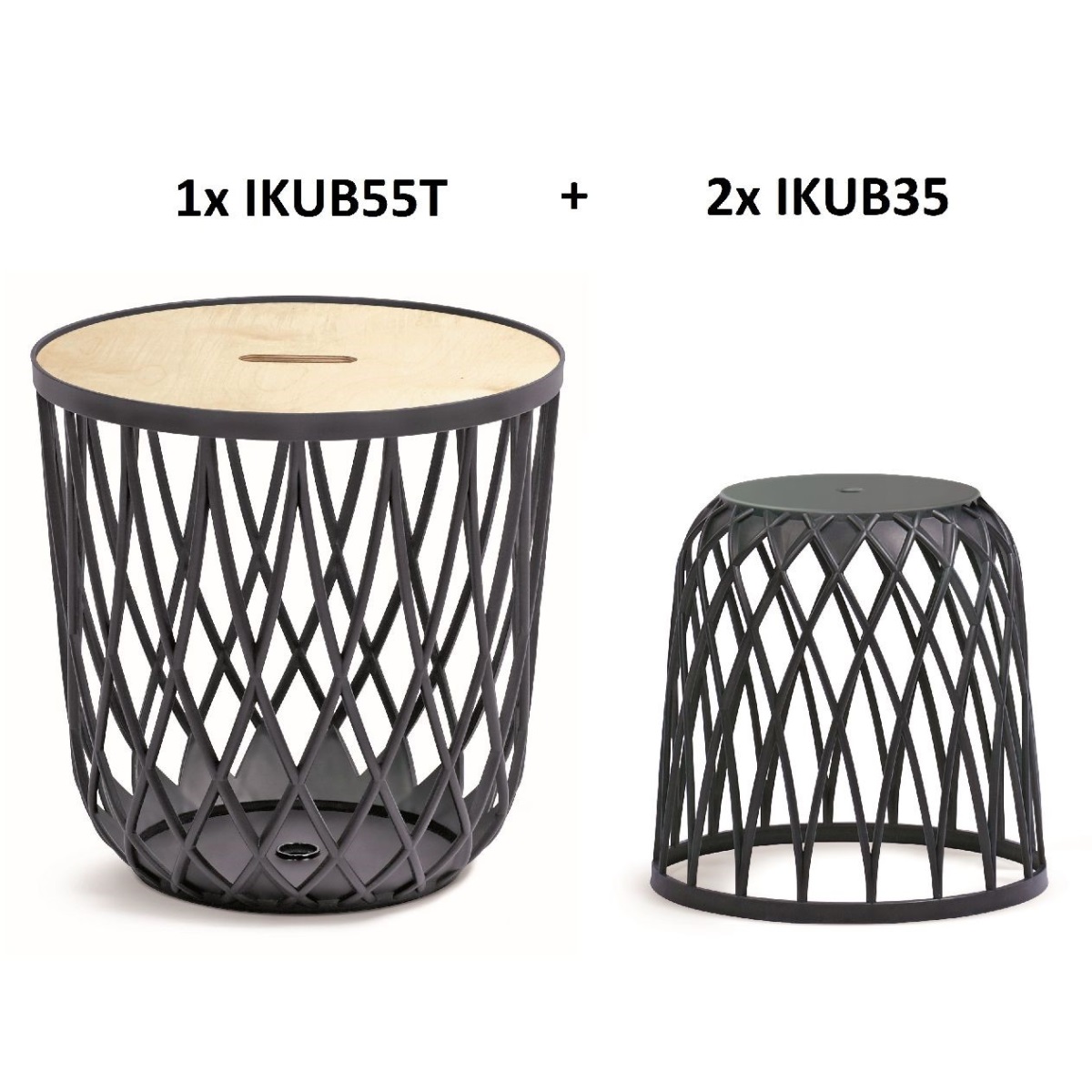 PROSPERPLAST Set univerzálních košů UNIQUBO 2+1 antracit