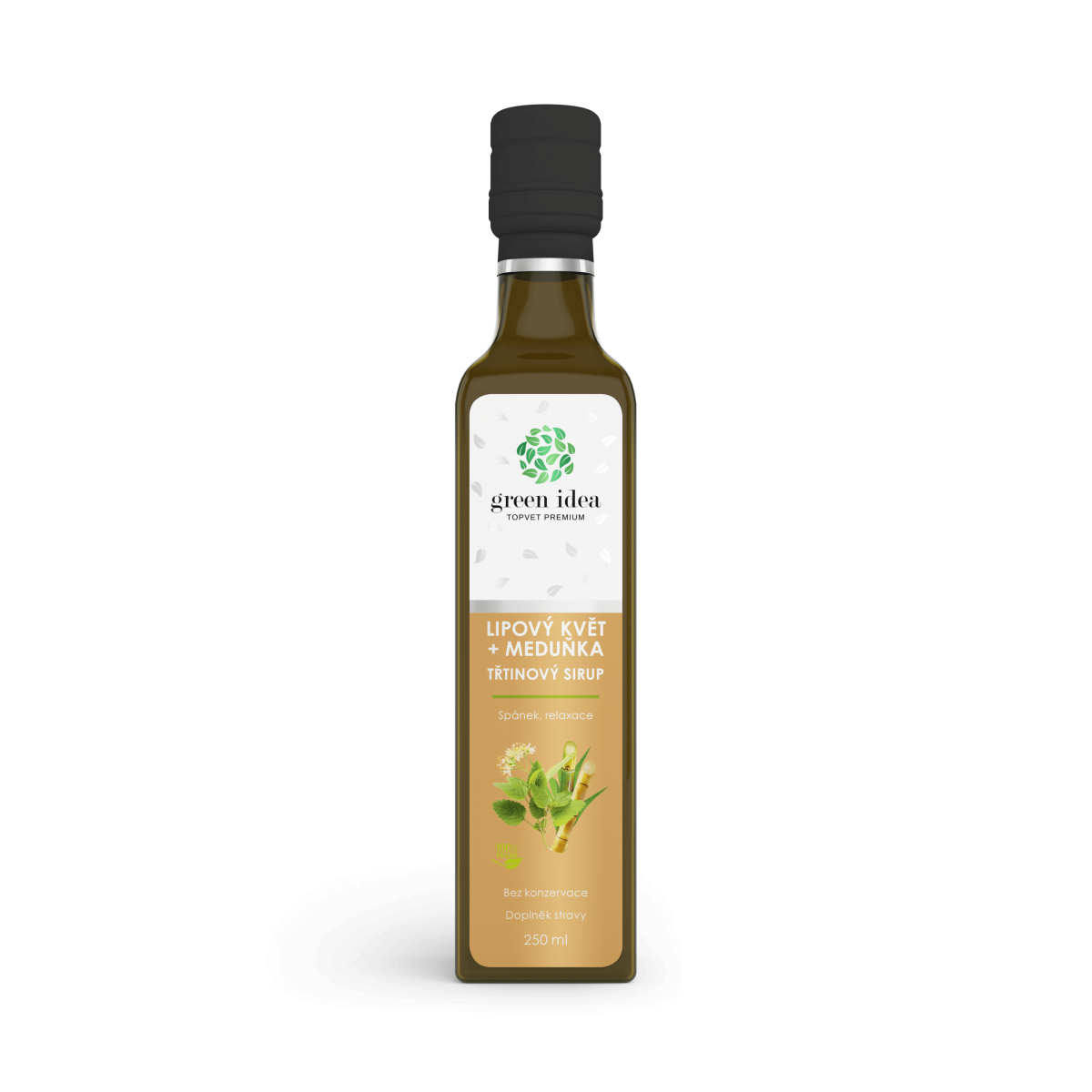 Green idea Lipový květ meduňka sirup - třtinový 250 ml
