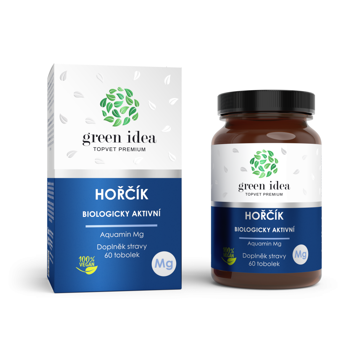 Green idea Hořčík - Aquamin - tobolky 60 ks