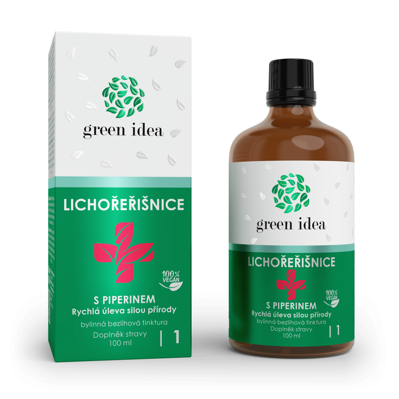 Green idea Lichořeřišnice s piperinem - bezlihová tinktura 100 ml