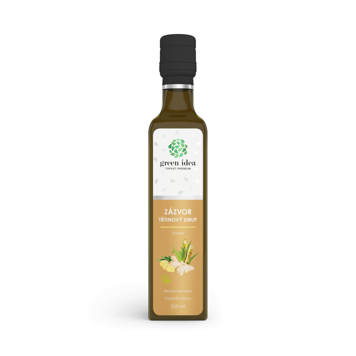 Green idea Zázvor sirup - třtinový 250 ml