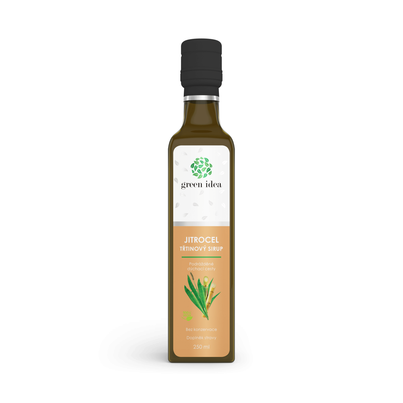 Green idea Jitrocelový sirup - třtinový 250 ml