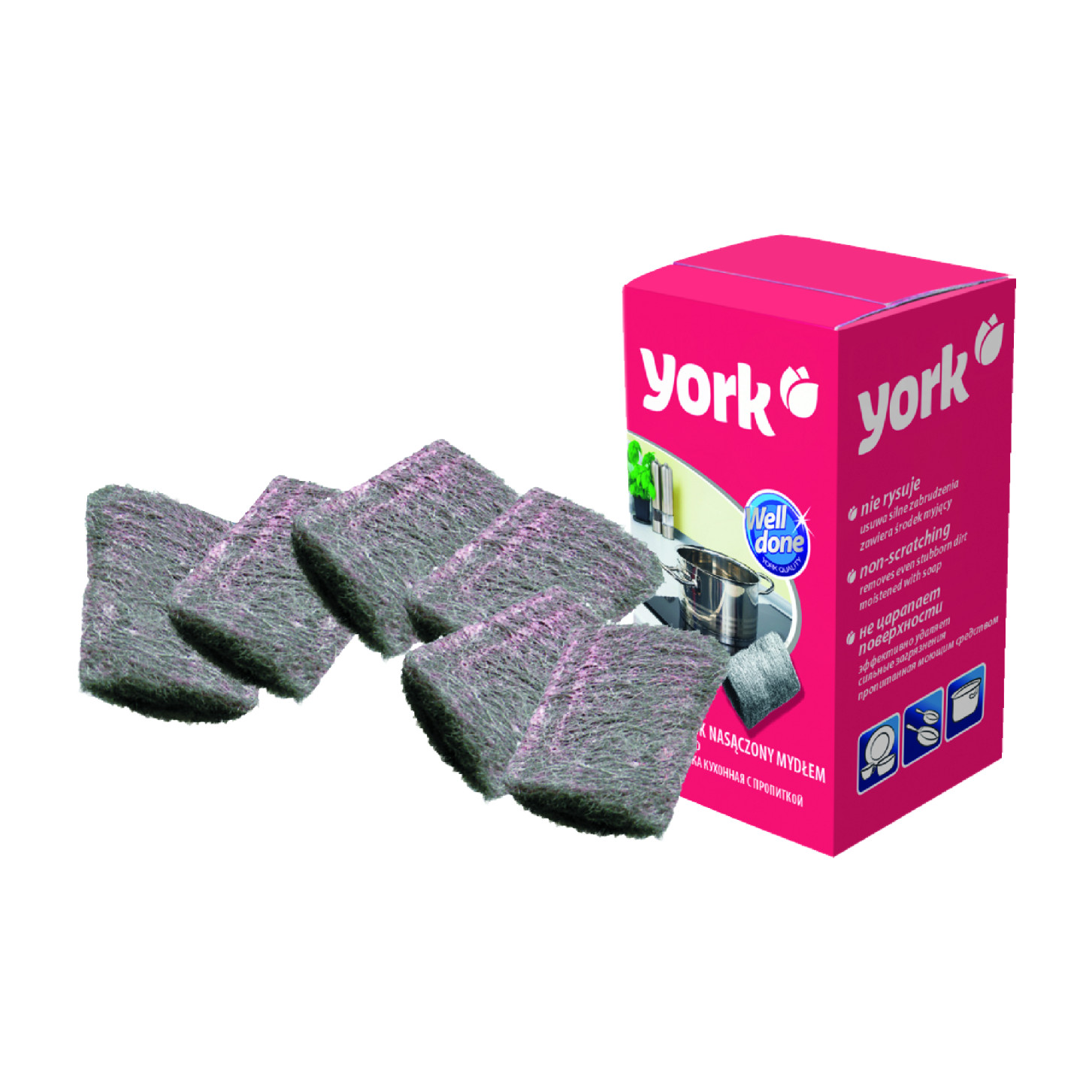 YORK Ocelová vlna s mýdlem 6 ks