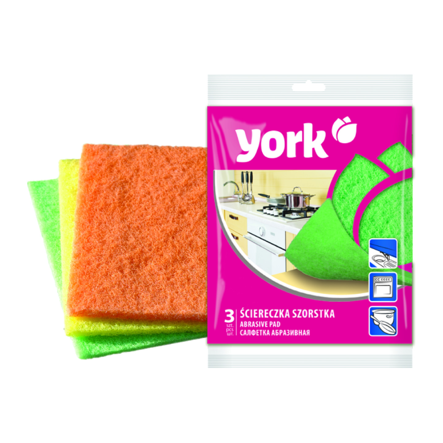 YORK Houba 3ks ABRAZIVNÍ, 16x20cm