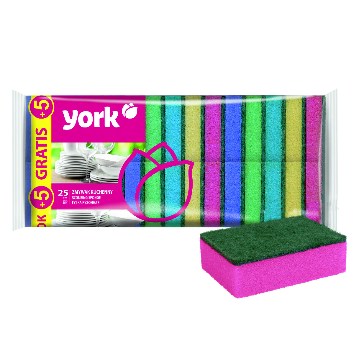 YORK Drhnoucí houbička 25+5 ks zdarma