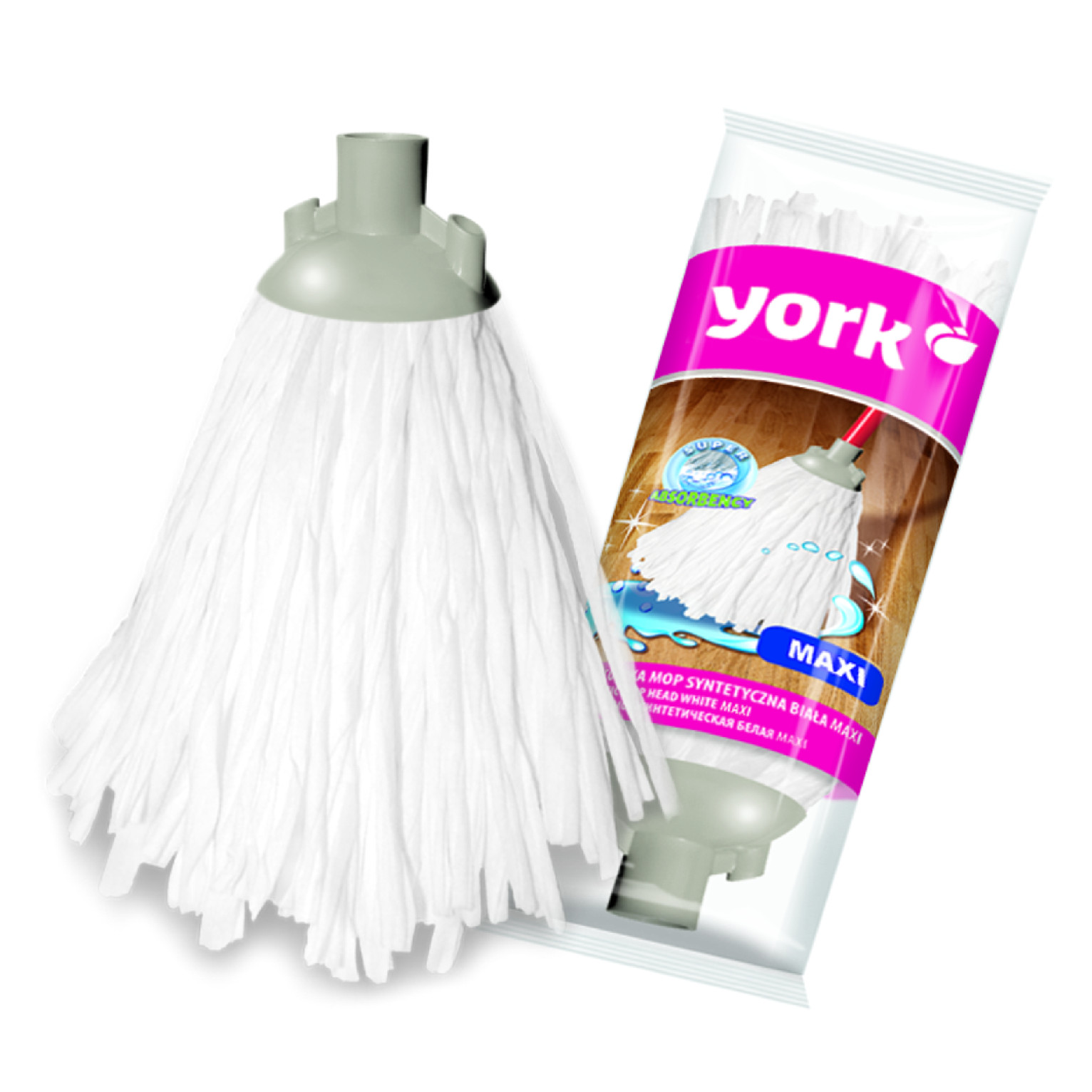 YORK Syntetická hlavice mopu bílá MAXI