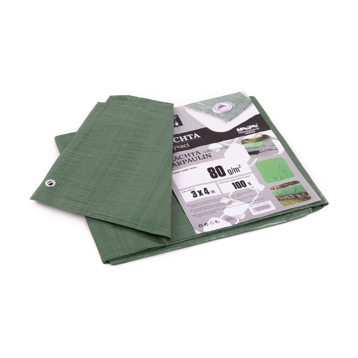 MASIPRO Plachta 80g ZELENÁ 3x4m