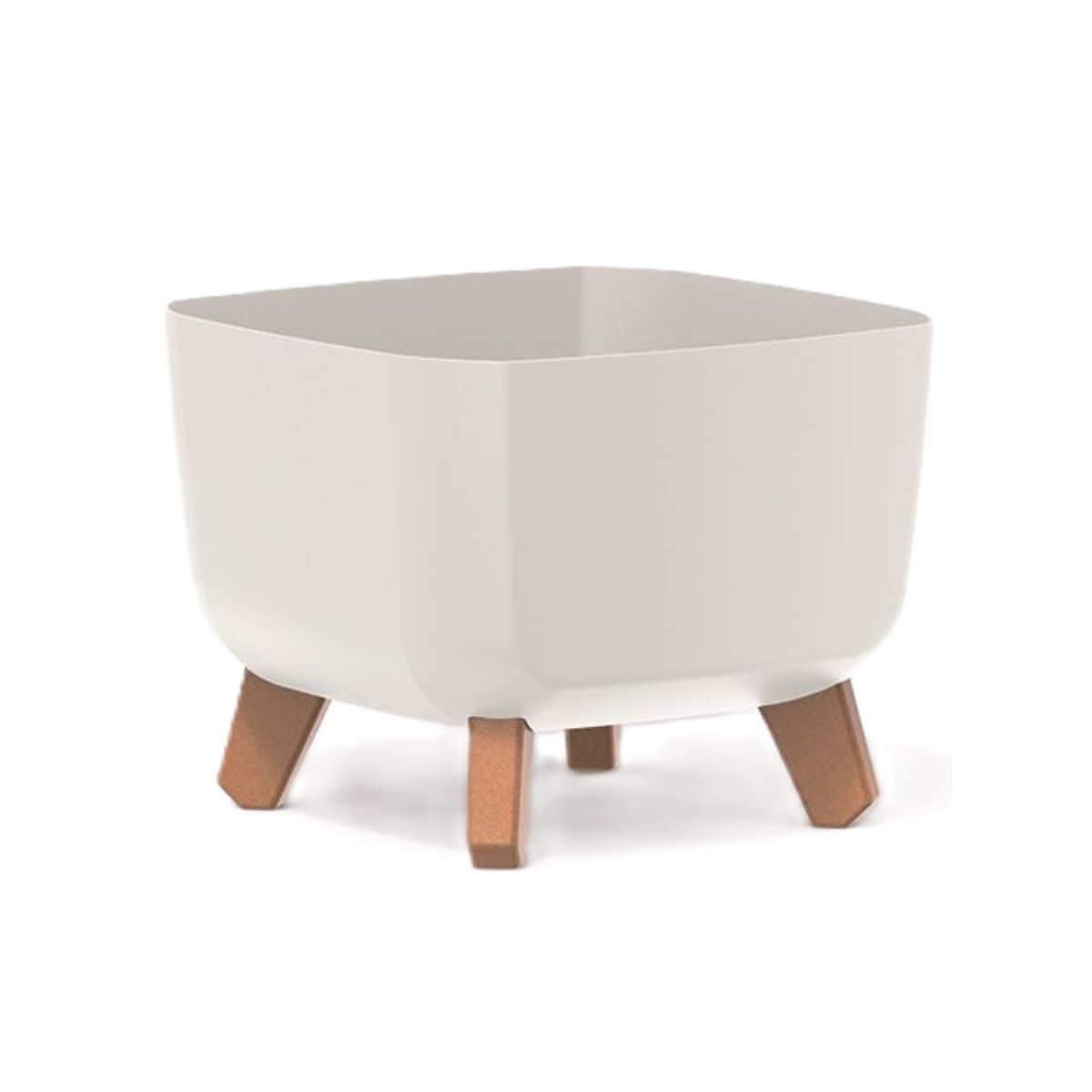 PROSPERPLAST Květináč GRACIA SQUARE 24cm bílý