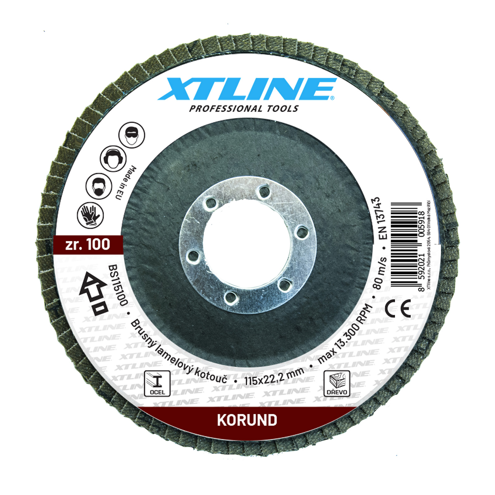 XTline STAVTOOL Kotouč brusný lamelový korund | 150 mm zr. 40
