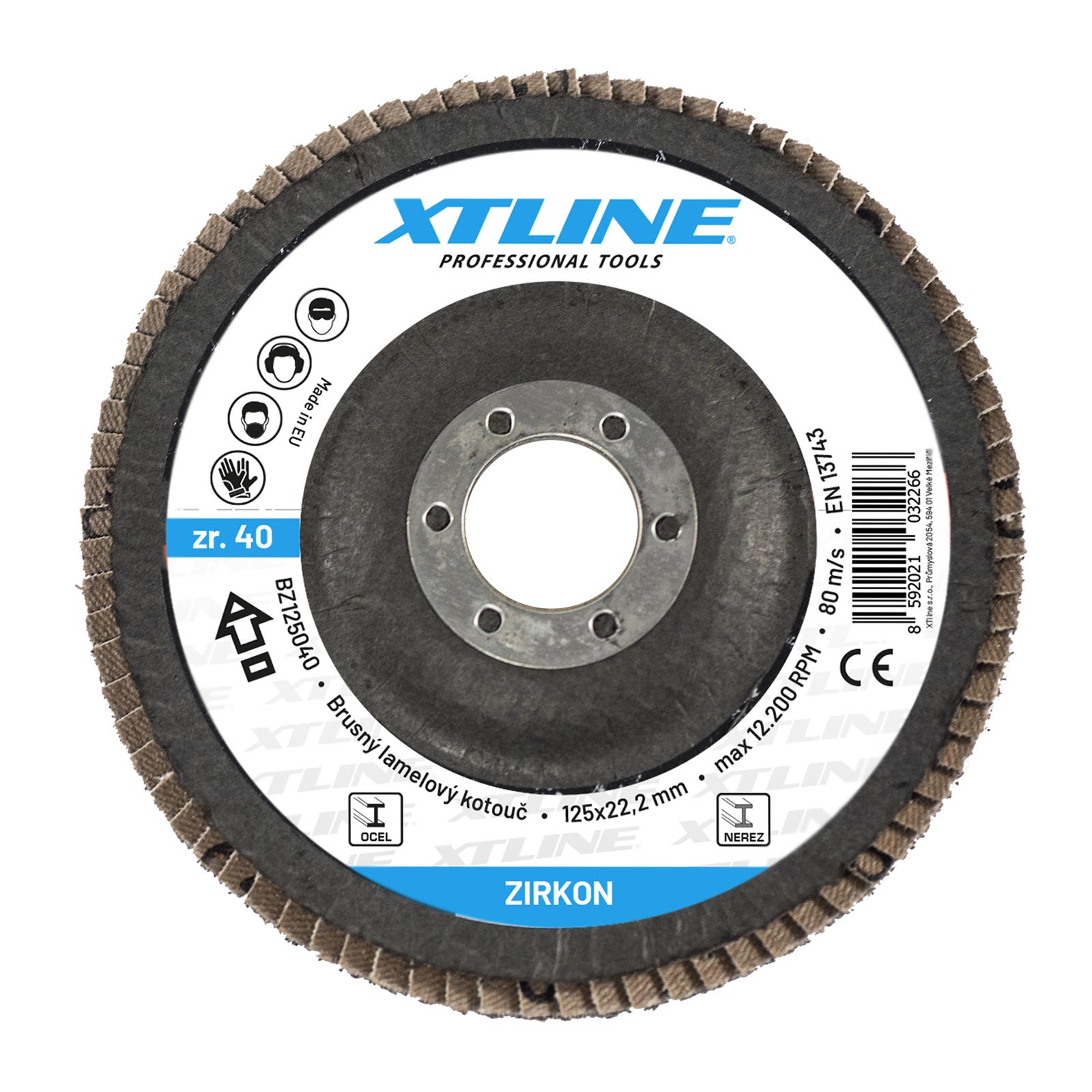 XTLINE Kotouč brusný lamelový zirkon | 115 mm zr. 40