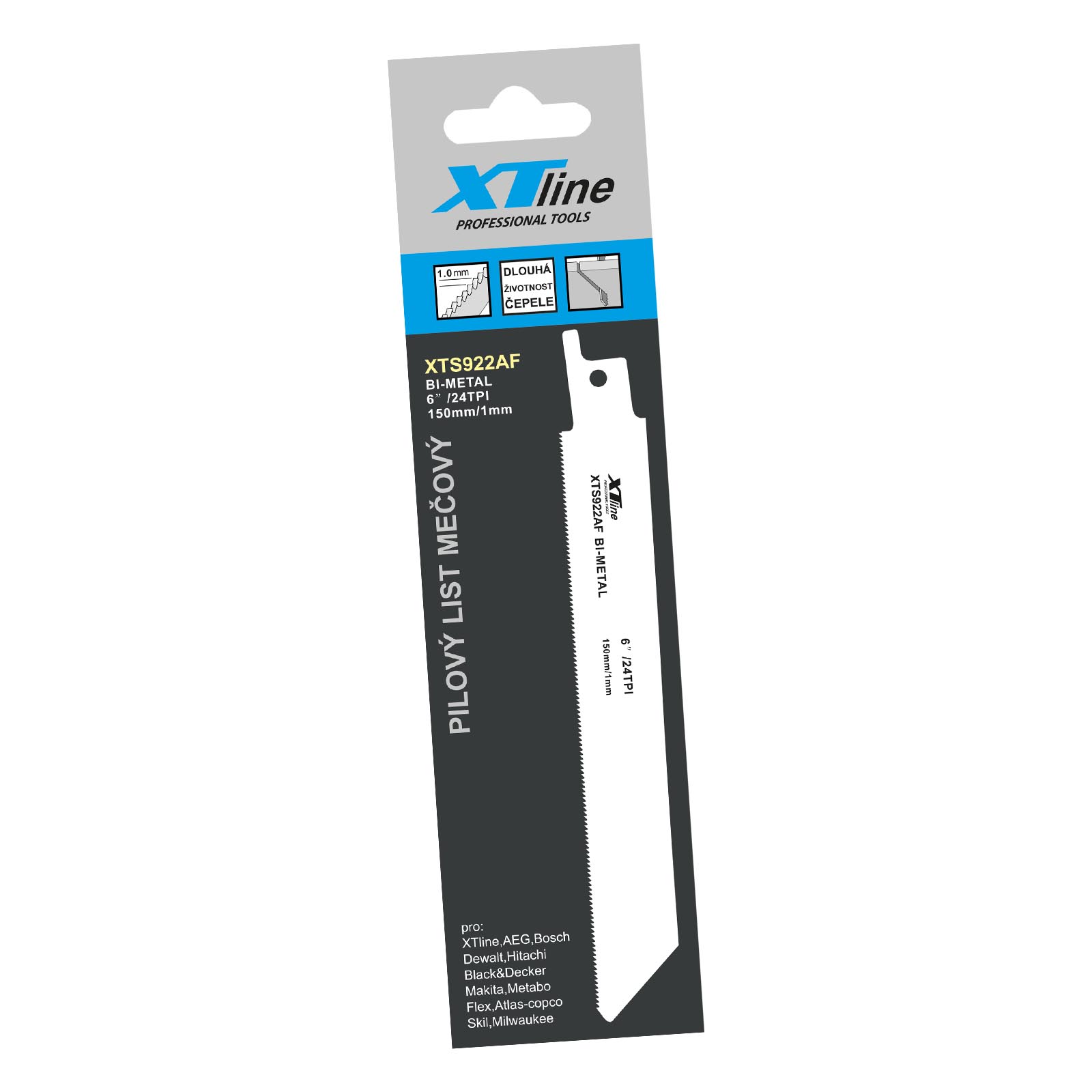XTLINE Pilové plátky mečové Bimetal | 152x19x0,9 mm, 24 Tpi (1bal/5ks)