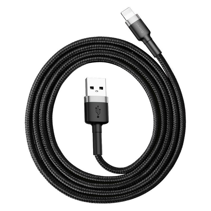 Levně Baseus Cafule USB Lightning kabel 1,5A 2m (šedo-černý)