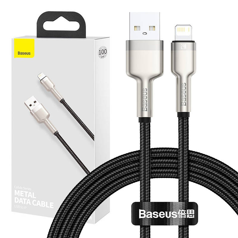 Levně USB kabel pro Lightning Baseus Cafule, 2,4A, 1m (černý)