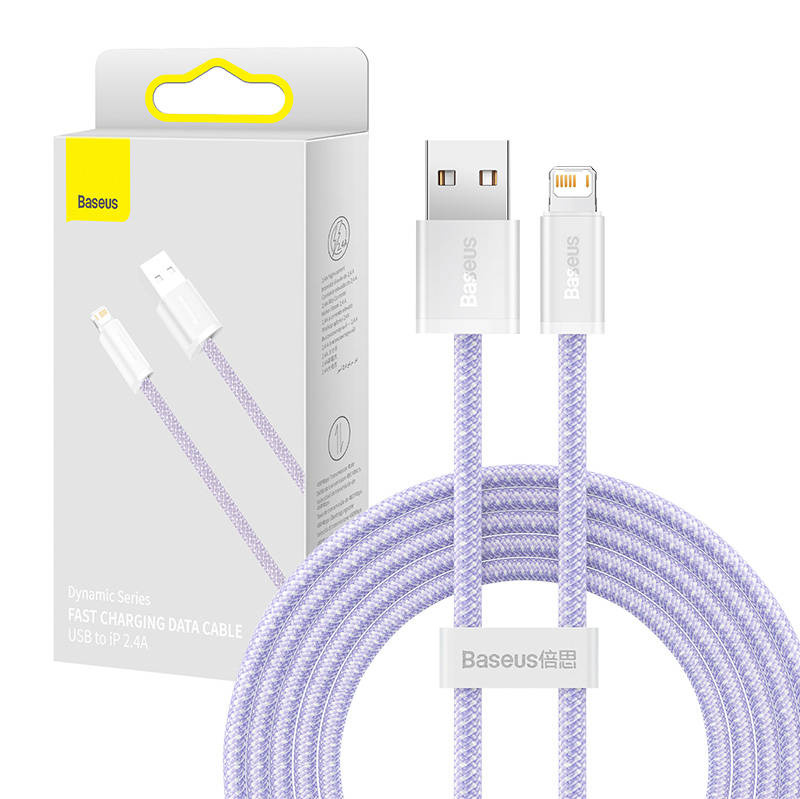 Levně Baseus Dynamic kabel USB na Lightning, 2,4 A, 2 m (fialový)