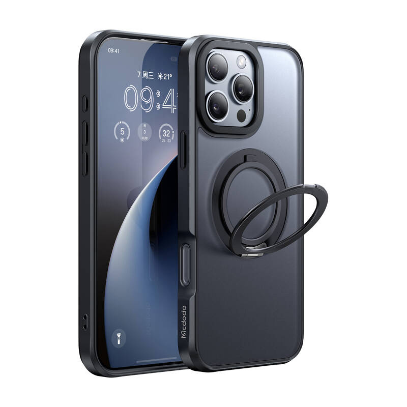Levně McDodo PC-4933 MagSafe case for iPhone 16 Pro Max with stand (black)