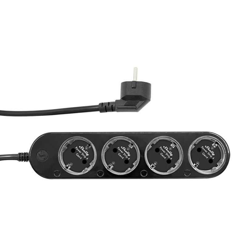 Shelly Power Strip 4 Gen4 Zigbee/Matter 12A chytrá zásuvka Černá