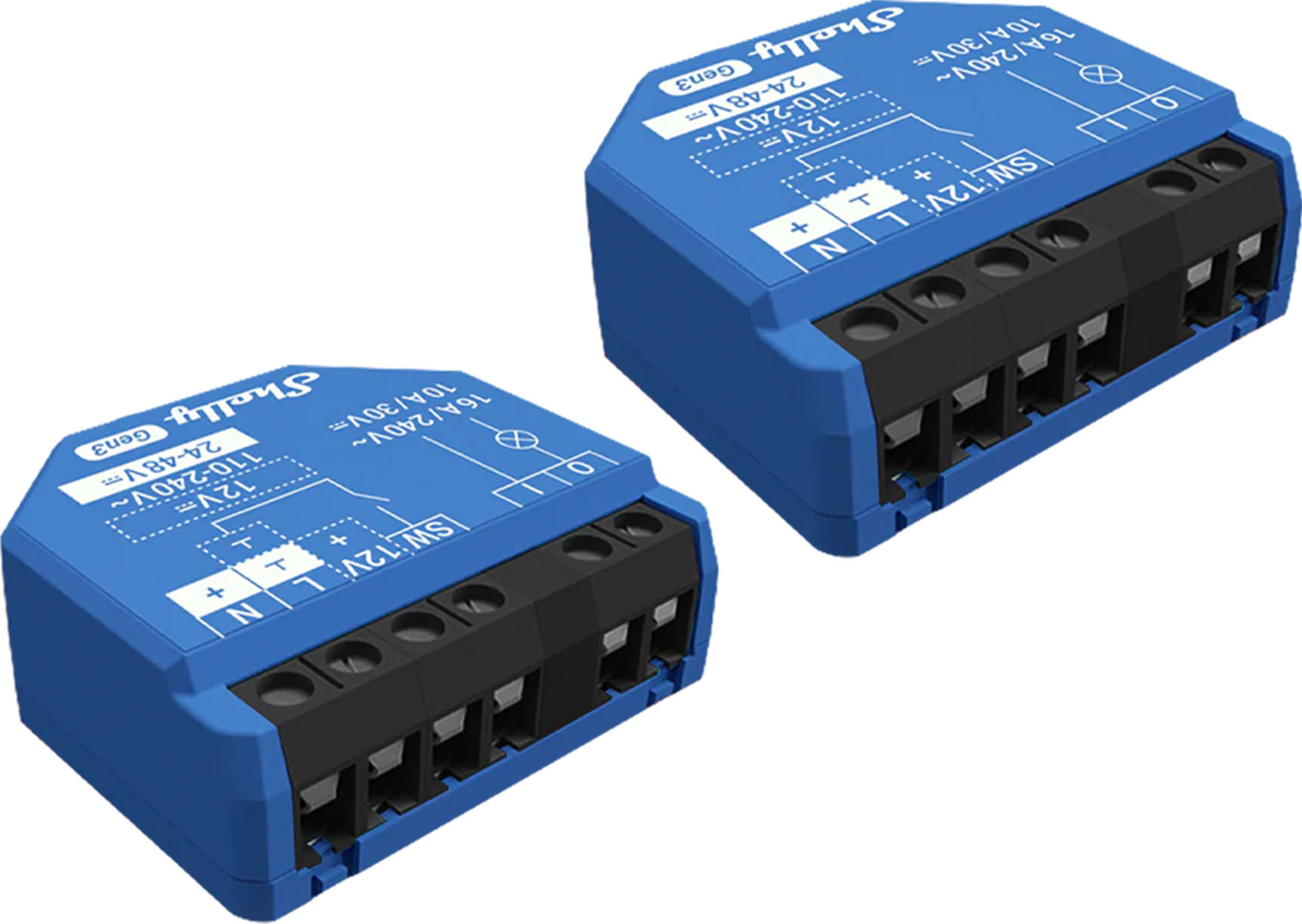 Sada 2 ovladačů Shelly 1 Gen3 WiFi/Bluetooth