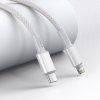 USB-C na Lightning Baseus High Density Braided kabel, 20W, PD, 2m (bílý)