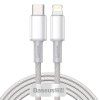 USB-C na Lightning Baseus High Density Braided kabel, 20W, PD, 2m (bílý)