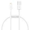 Kabel USB na Lightning řady Baseus Superior, 2,4 A, 0,25 m (bílý)